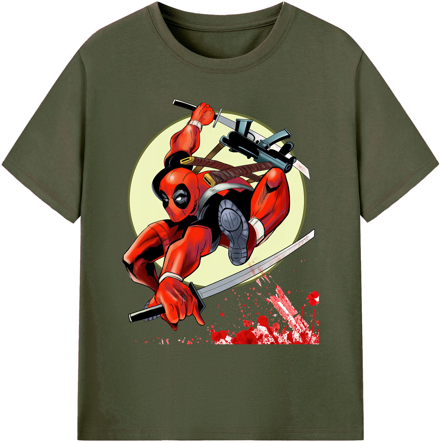 （画像用） Deadpool デッドプール 綿100％ メンズ半袖Tシャツ｜肌触りやわらか＆通気性